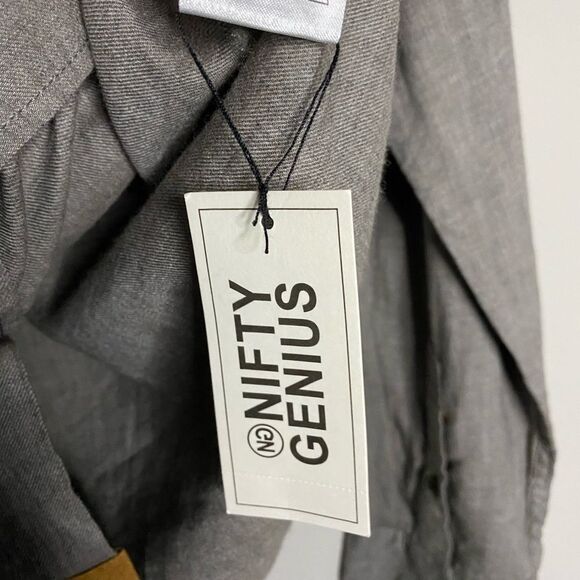Nifty Genius Gray Long Sleeve Button Up Size XXL - Picture 10 of 11